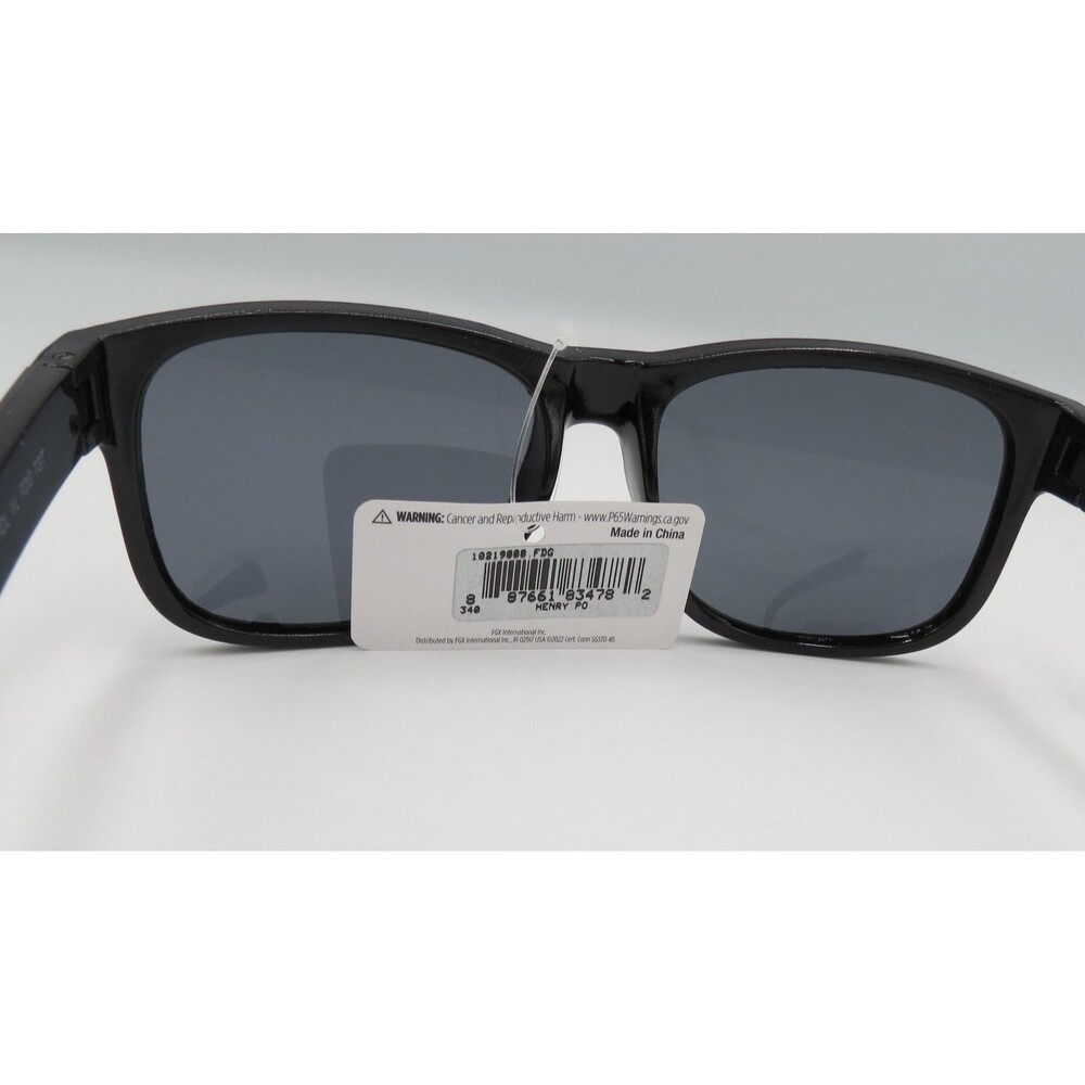 HENRY Men's Black Polarized Square Sunglasses 100% UVA-UVB Protection - Picture 4 of 4